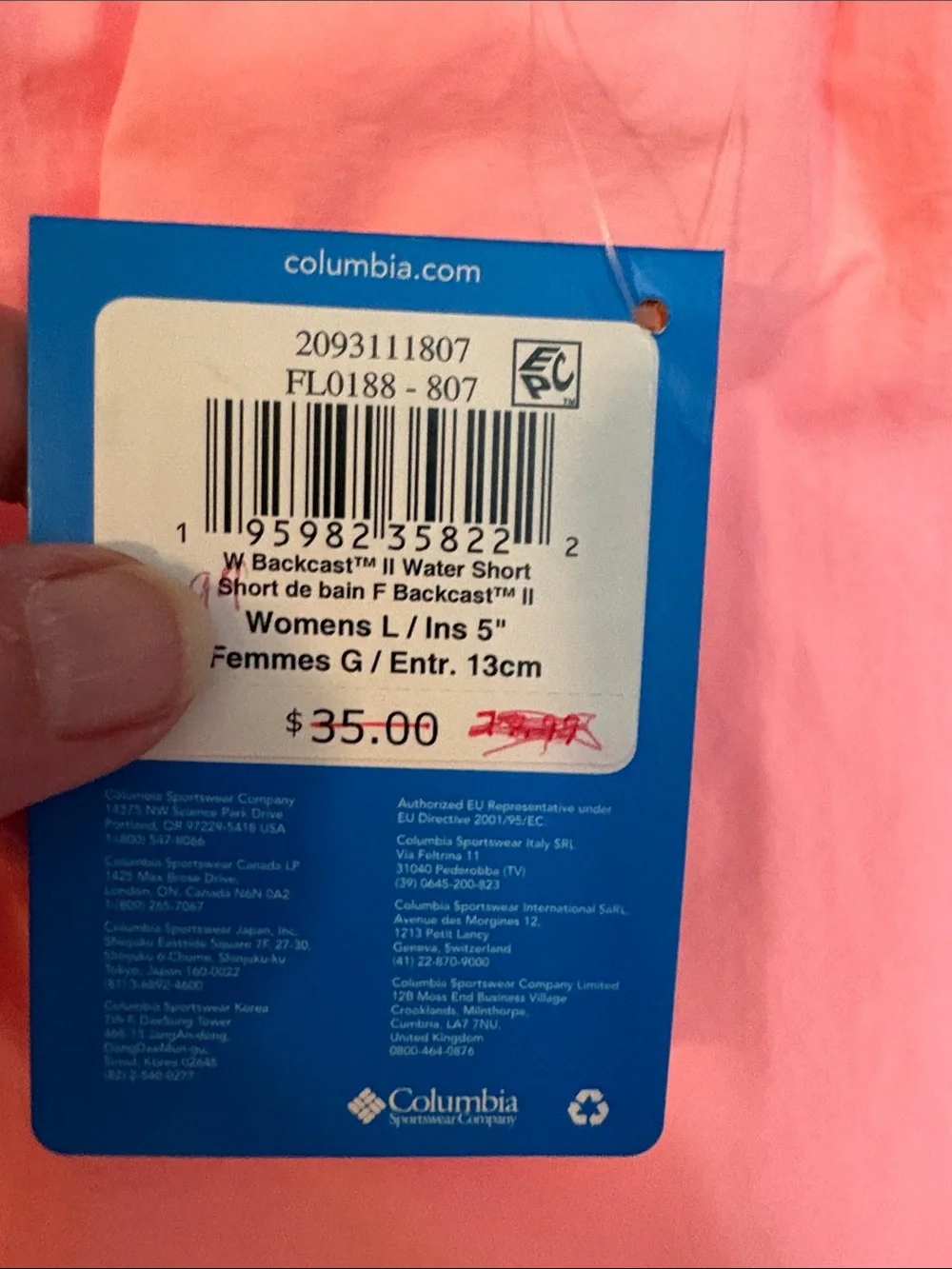 Columbia Women's Coral Pink Elastic Waist Shorts